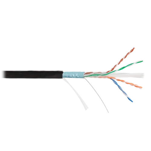 Кабель NIKOLAN F/UTP 4 пары, Кат.6 (Класс E), тест по ISO/IEC, 250МГц, одножильный, BC (чистая медь), 23AWG (0,57мм), внешний, PE до -60С, черный, 305 Кабель NIKOLAN F/UTP 4 пары, Кат.6 (Класс E), тест по ISO/IEC, 250МГц, одножильный, BC (чистая медь), 23AWG (0,57мм), внешний, PE до -60С, черный, 305